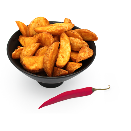 Quartiers épicés coupés en 8 avec peau